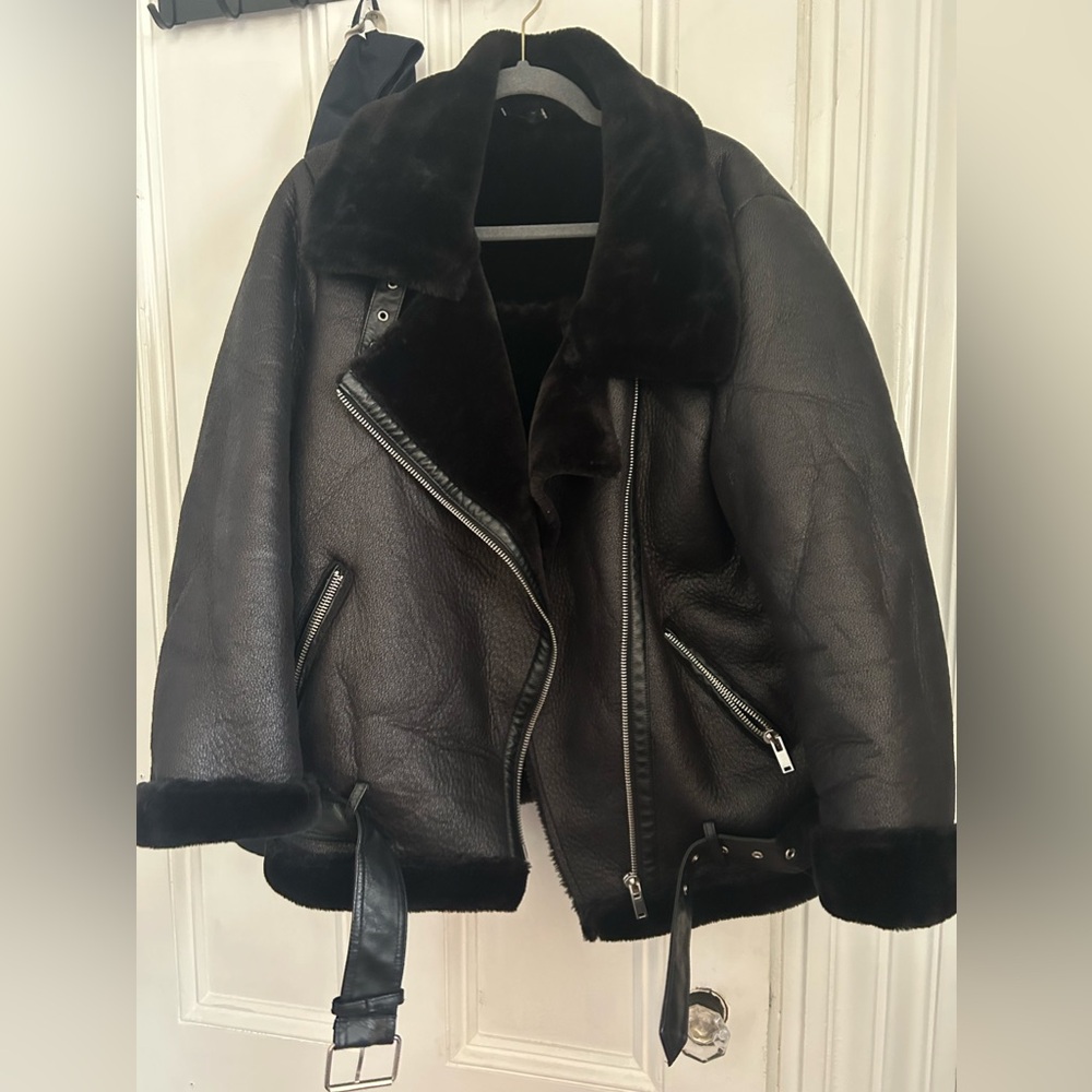 Black leather jacket